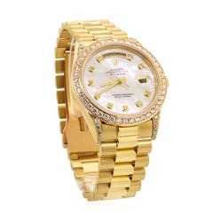 Rolex Men's President Wristwatch - 18KT Yellow Gold