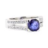 Image 1 : 2.35 ctw Sapphire And Diamond Ring - 14KT White Gold