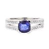 Image 2 : 2.35 ctw Sapphire And Diamond Ring - 14KT White Gold