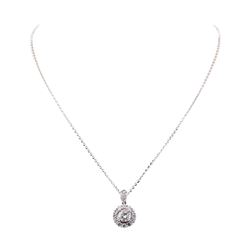 2.89 ctw Diamond Pendant And Chain - 14KT White Gold