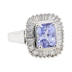 3.03 ctw Sapphire and Diamond Ring - 14KT White Gold