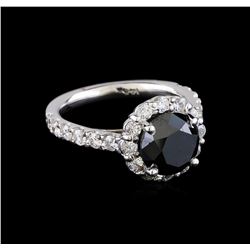 4.78 ctw Black Diamond Ring - 14KT White Gold