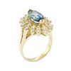 Image 4 : 3.00 ctw Blue Topaz and Diamond Ring - 14KT Yellow Gold