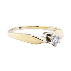 0.18 ctw Diamond Bypass Solitaire Ring - 10KT Yellow Gold