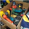 Image 2 : BOX OF CORDLESS POWER TOOLS, CHARGERS, BATTERIES