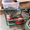 Image 1 : 2 TIER GREEN METAL ROLLING CART