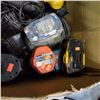 Image 2 : BOX OF CORDLESS POWER TOOLS, CHARGERS, BATTERIES