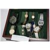 Image 2 : LOT OF 8 WATCHES IN WOOD CASE