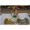 Image 1 : HAND PAINTED NATURE CRAFT FIGURE AND 2 LEGAND PRODUCT POTTERY WALL PLAQUES