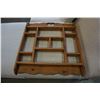 Image 1 : METAL FLOWER ART WALL MIRROR AND PINE WALL SHELF