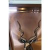 Image 2 : LARGE KUDU HORNED GOAT PICTURE ON COPPER IN WOOD FRAME