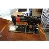 Image 2 : VINTAGE SEWING MACHINE TABLE W/ SEWING MACHINE INSIDE