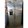 Image 1 : STAINLESS STEEL SIDE BY SIDE GE FRIDGE WITH WATER AND ICE DISPENSER TESTED AND WORKING GUARANTEED