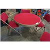 Image 2 : PINK FABRIC CARD TABLE AND 4 FOLDING CHAIRS