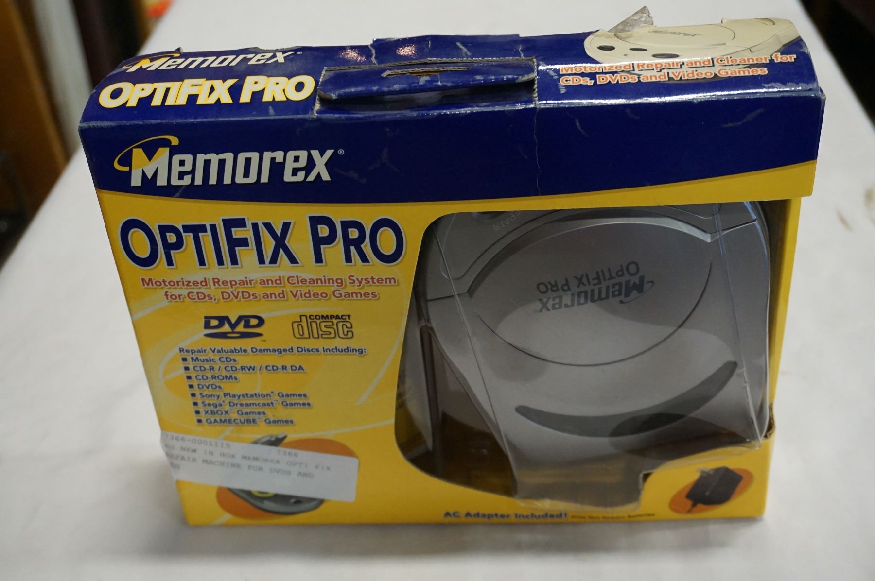 AS NEW IN BOX MEMOREX OPTI FIX REPAIR MACHINE FOR DVDS AND CDS