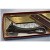 Image 2 : BRASS AND WOOD ANGLE GUIDE AND IRON COW CAN OPENER