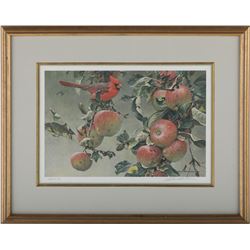 Robert Bateman's  Cardinal and Wild Apples  Limite