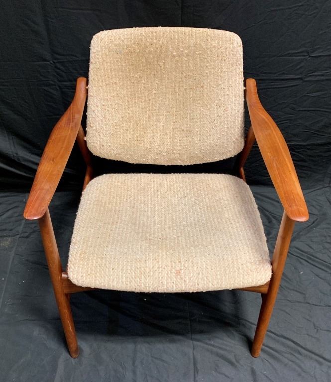 3 Vintage Wooden Chairs W Cushions