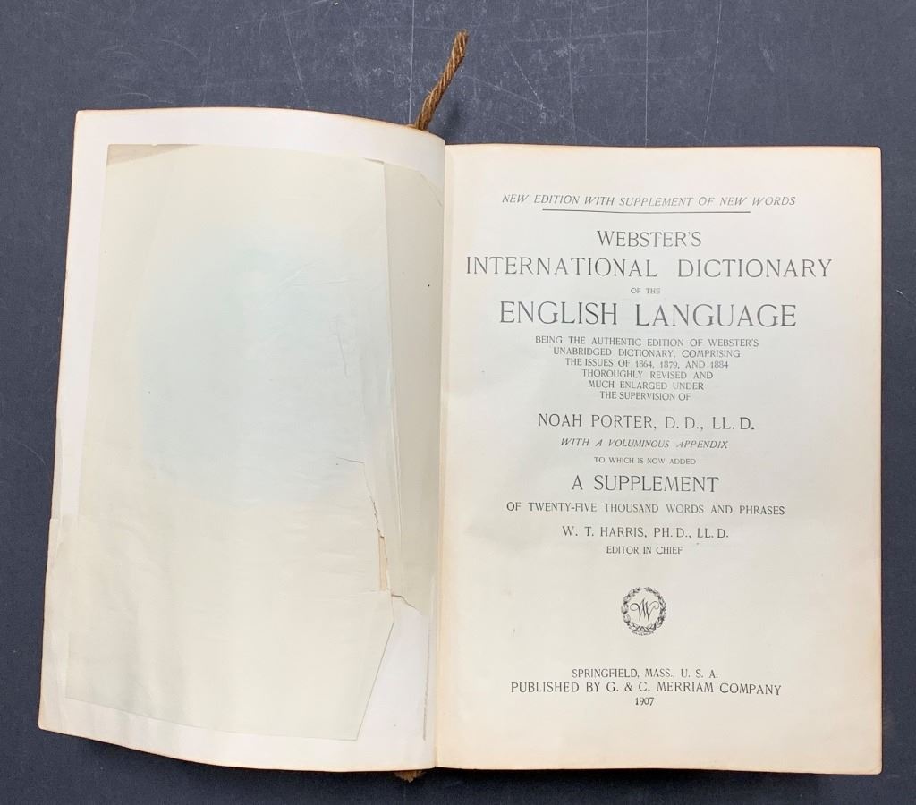ster's International English Dictionary 1907