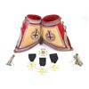 Image 1 : Collection of 5 Masonic items includes Henderson Ames leather cuffs and 4 enamel badge metals.Hender