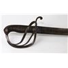Image 2 : Early Spanish Cavalry sword with 30" curved blade, iron guard and wire wrap wood handle.with 30" cur