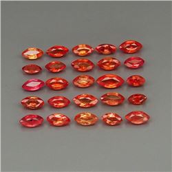Natural Imperial Red Sapphire 25Pcs/4.56Ct.