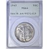 Image 1 : 1943 WALKING LIBERTY HALF DOLLAR  PCGS MS-64