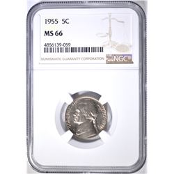 1955 JEFFERSON NICKEL NGC MS-66