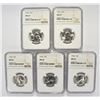 Image 1 : (5) 1964 WASHINGTON QTR NGC MS65