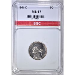 1961-D JEFFERSON NICKEL  BGC SUPERB GEM