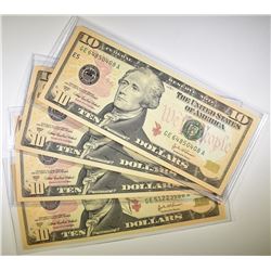 LOT OF 2004 A $10 FEDERAL RESERVE NOTES