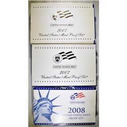 2-2007 & 1-2008 U.S PROOF SET ORIG PACKAGING