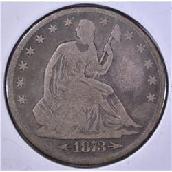 1873 WITH ARROWS SEATED HALF DOLLAR, VG