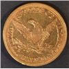 Image 2 : 1852 $5 GOLD LIBERTY  BU  OLD CLEANING