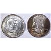 Image 1 : 1957-D FRANKLIN HALF & 1983-D WASH/CARV GEM BU