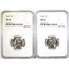 Image 1 : (2) 1965 NICKELS NGC MS-66