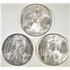 Image 1 : 2000, 01 & 02 BU AMERICAN SILVER EAGLES