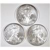 Image 1 : 2-2008 & 1-09 BU AMERICAN SILVER EAGLES
