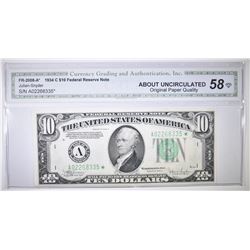 1934C  $10 FEDERAL RESERVE NOTE CGA AU OPQ