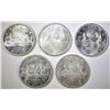 Image 1 : 5-BU 1966 CANADIAN SILVER DOLLARS