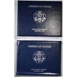 2008 & 10 Pf AMERICAN SILVER EAGLES BOXES/COA