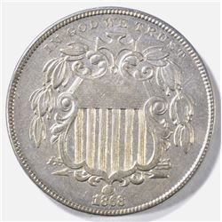 1868 SHIELD NICKEL AU