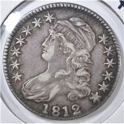 1812 BUST HALF DOLLAR, XF/AU