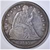 Image 1 : 1845 SEATED LIBERTY DOLLAR AU NICE OLD TONING