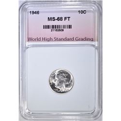 1946 ROOSEVELT DIME, WHSG SUPERB GEM+ BU FT