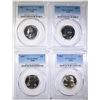 Image 1 : 2- 1965 & 2- 1967 SMS WASH. QUARTERS, PCGS SP-66