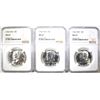 Image 1 : (3) 1966 SMS KENNEDY HALVES NGC MS 67