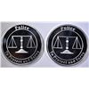 Image 1 : 2-POLICE "TO PROTECT & SERVE 1-Oz SILVER ROUNDS