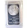 Image 1 : 5oz .999 SILVER BAR "INDIAN/ BUFFALO"