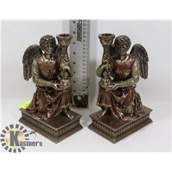 LOT OF 2 ANGEL CANDLESTICK HOLDERS